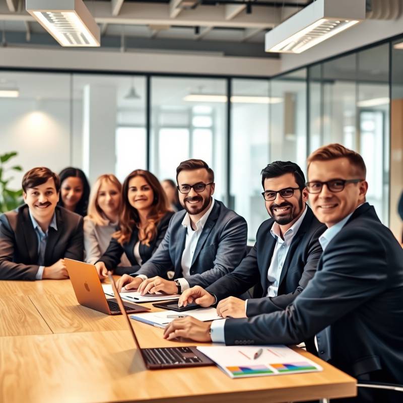 Diverse group of investors collaborating